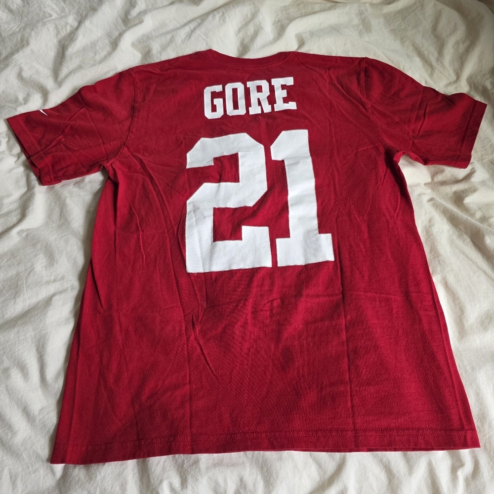 Nike 49ers Frank Gore Red and White Short Sleeve Tee Jersey M